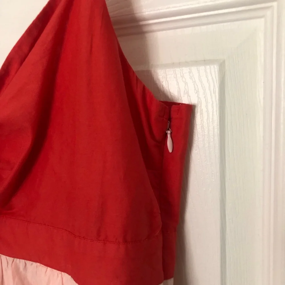 J Crew Colorblock Tie Front Cutout Midi Dress - Picture 5 of 13
